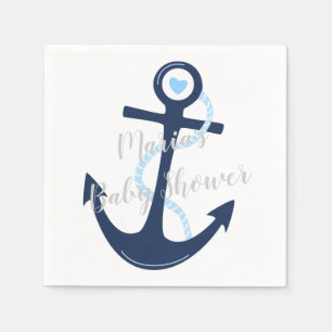 Nautical Anchor Navy Baby Boy Shower Napkin Servetten
