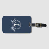 Nautical Anchor Navy Blue Bagagelabel (Voorkant (horizontaal))