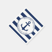 Nautical Anchor Navy Blue Boat Name Servet (Hoek)