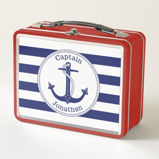 Nautical Anchor Navy Blue Captain Personalized (Voorkant)