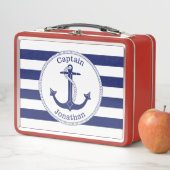 Nautical Anchor Navy Blue Captain Personalized (In situ)