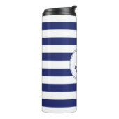 Nautical Anchor Navy Blue Captain Personalized Thermosbeker (Gedraaid links)
