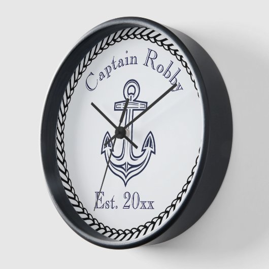 Nautical Anchor Navy Blue en White (Hoek)