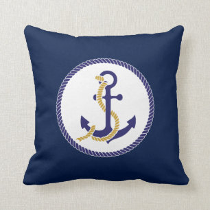 Nautical Anchor Navy Blue Kussen