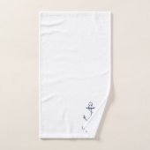 Nautical Anchor Navy Blue Monogram Beach Bad Handdoek (Handdoek)