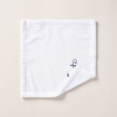 Nautical Anchor Navy Blue Monogram Beach Bad Handdoek (Wasdoekje)