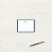 Nautical Anchor Navy Blue Personalized Post-it® Notes (Op bureau)