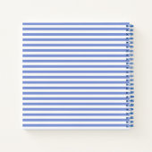 Nautical Anchor Navy Blue Striped Personalized Notitieboek (Achterkant)