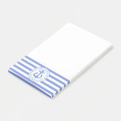 Nautical Anchor Navy Blue Striped Personalized Post-it® Notes (Schuin)