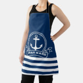 Nautical Anchor Navy Blue Striped Schort (Insitu)