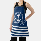 Nautical, Anchor Navy Blue Striped Schort (Insitu)