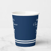 Nautical anchor navy blue vrijgezellenfeest party papieren bekers (Links)