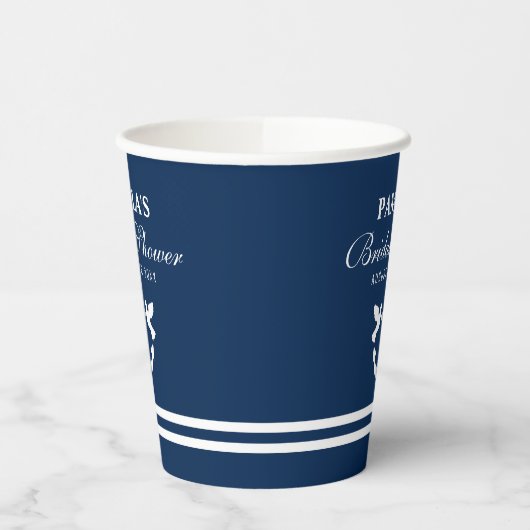 Nautical anchor navy blue vrijgezellenfeest party  papieren bekers (Links)