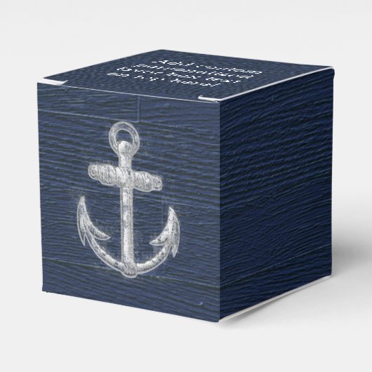 Nautical Anchor Navy Blue/White Bedankdoosjes (Voorkant Zijde)