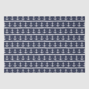Nautical Anchor Navy Blue White Tissuepapier