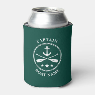 Nautical Anchor Oars Kapitein Your Boat Name Green Blikjeskoeler