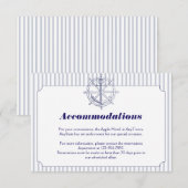 Nautical Anchor on Grey Stripe Wedding Insert Informatiekaartje (Voorkant / Achterkant)