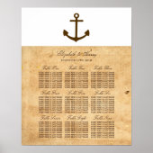 Nautical Anchor  Paper Seating Chart Poster (Voorkant)