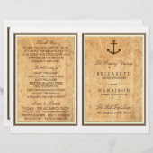 Nautical Anchor Paper Wedding Programme (Voorkant / Achterkant)