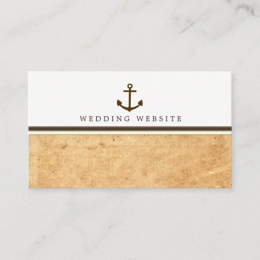 Nautical Anchor Paper Wedding Website Informatiekaartje (Voorkant)