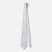 Nautical Anchor Pattern marine op White Stropdas (Voorkant)