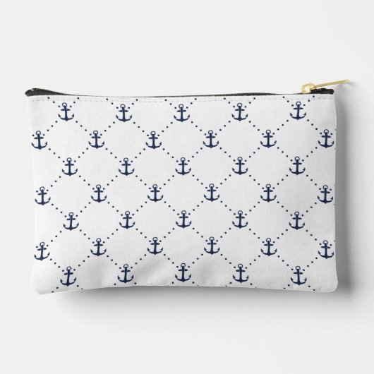 Nautical Anchor Pattern Monogram Etui (Achterkant)