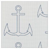 Nautical Anchor Pattern White Stof (Close Up)