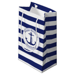 Nautical Anchor Personalized Birthday Klein Cadeauzakje