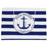 Nautical Anchor Personalized Birthday Large Cadeautasje (Voorkant)
