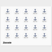 Nautical Anchor Personalized Wedding Stickers Seal (Vel)