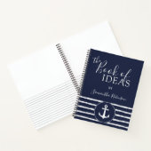 Nautical Anchor Personalized White Navy Blue Notitieboek (Binnen)