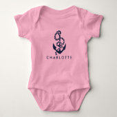Nautical Anchor Pink op maat Romper (Voorkant)