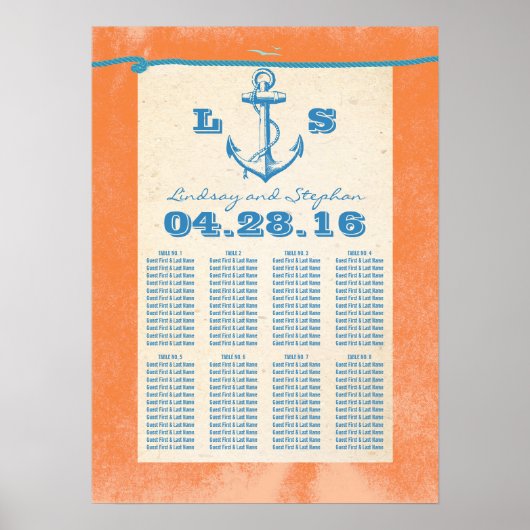 Nautical Anchor Poster for Weddings (Voorkant)