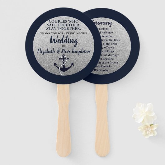 Nautical Anchor Program Fans Handwaaier (Voorkant en achterkant)