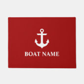 Nautical Anchor Red Boat Name Deurmat (Voorkant)