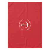 Nautical anchor red Custom name Welkomstbord Tafelkleed (Voorkant)