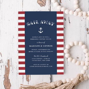Nautical Anchor Rehearsal Dinner Invitation Kaart