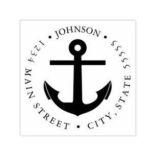  Nautical Anchor Return Label Zelfinktende Stempel