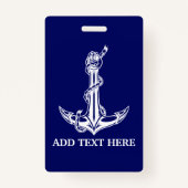 Nautical Anchor Rope Boat Name Badge (Achterkant)