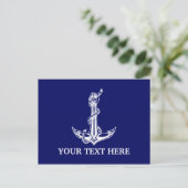  Nautical Anchor Rope Boat Name Briefkaart (Staand voorkant)