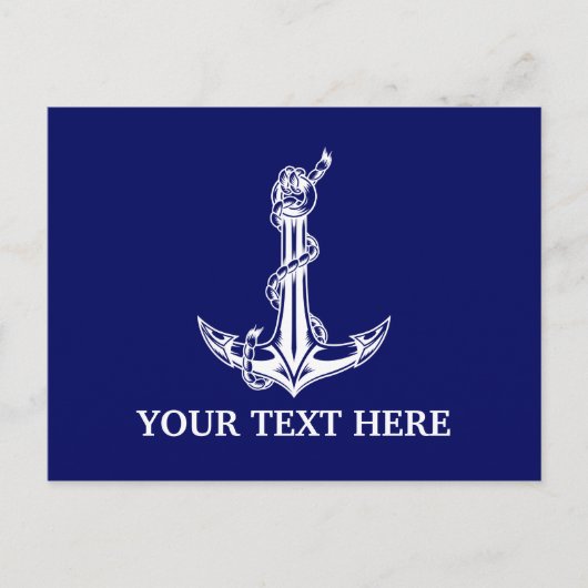  Nautical Anchor Rope Boat Name Briefkaart (Voorkant)