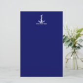  Nautical Anchor Rope Boat Name Briefpapier (Staand voorkant)