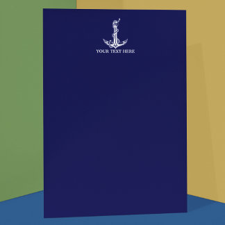 Nautical Anchor Rope Boat Name Briefpapier