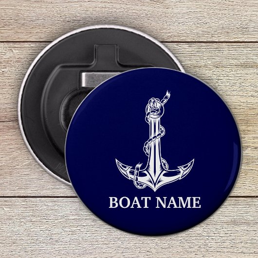  Nautical Anchor Rope Boat Name Button Flesopener