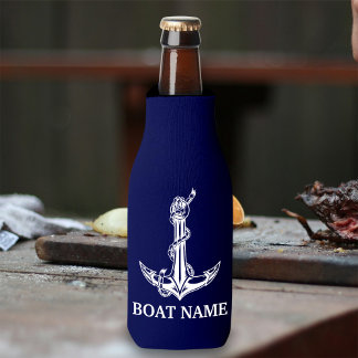 Nautical Anchor Rope Boat Name Flesjeskoeler