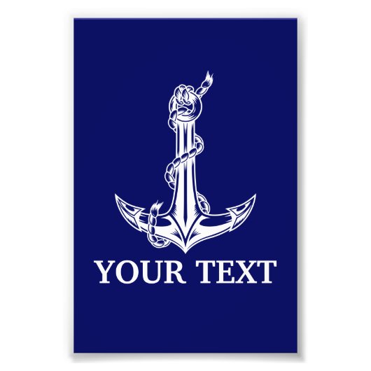  Nautical Anchor Rope Boat Name Foto Afdruk (Voorkant)