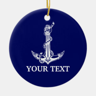  Nautical Anchor Rope Boat Name Keramisch Ornament