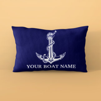 Nautical Anchor Rope Boat Name Kussensloop