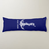 Nautical Anchor Rope Boat Name Lichaamskussen (Voorkant)