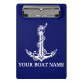 Nautical Anchor Rope Boat Name Mini Klembord (Voorkant)